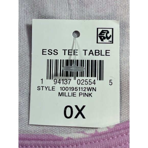 Style & Co Womens Floral Print Short Sleeve Tee OX Millie Pink Made In Indonesia - Picture 8 of 10